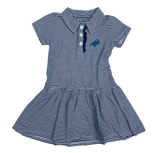 NWT Itsy Bitsy Size 8 Football Dress in Blue Stripes - Picture 1 of 3